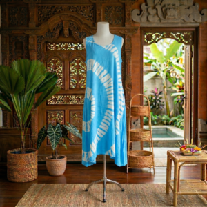 sleeveless vega dress tie dye lingkaran skyblue